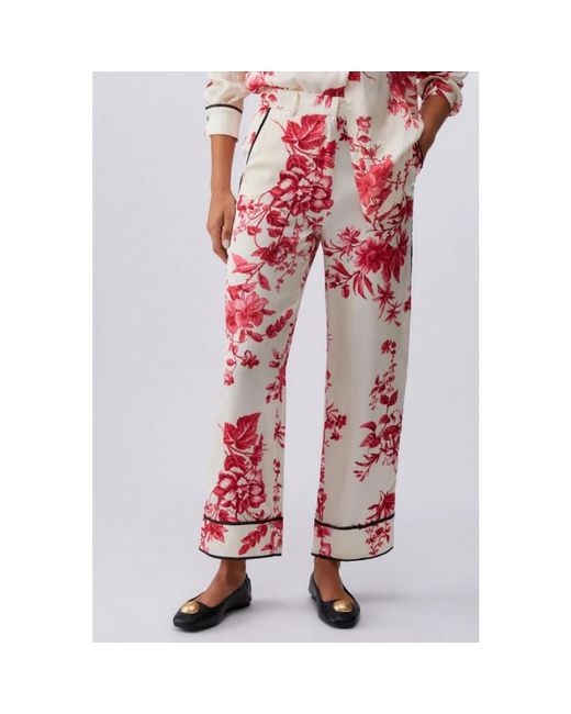 Liu Jo Viscose Satin Broek in het Red