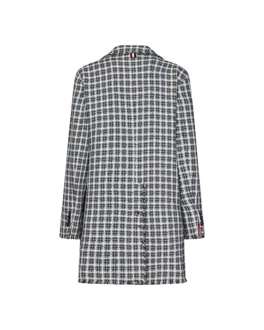 Thom Browne Blue Double-Breasted Coats