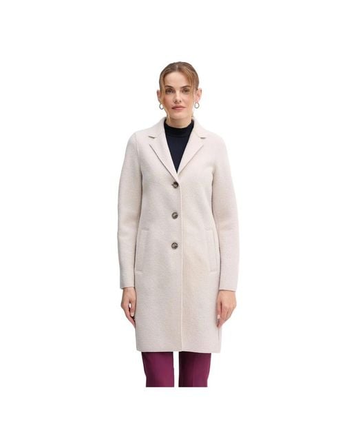 Ouí Single-Breasted Coat in het Natural