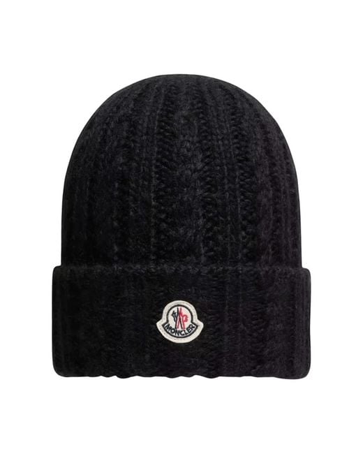 Moncler Black Logo Beanie