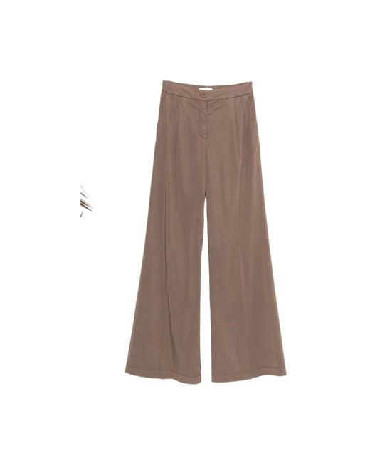 Via Masini 80 Brown Wide Trousers