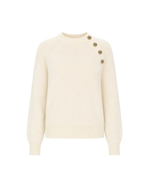 Balmain White Round-Neck Knitwear