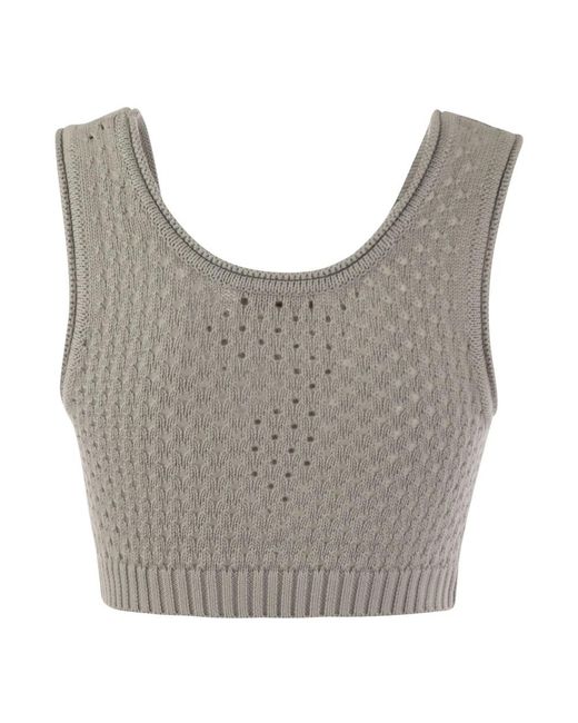 Elisabetta Franchi Gray Sleeveless Tops