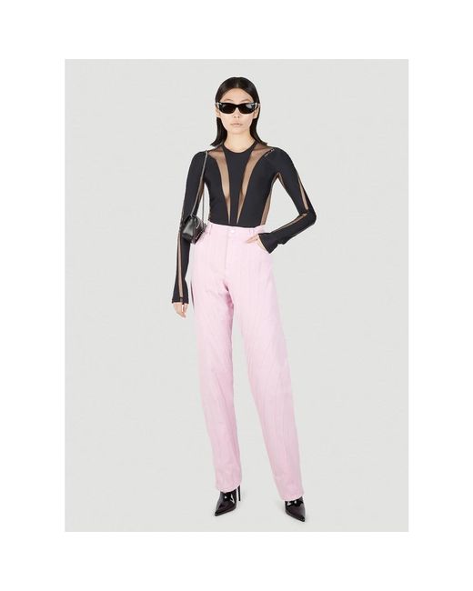 Mugler Structured Panel Jeans in het Pink