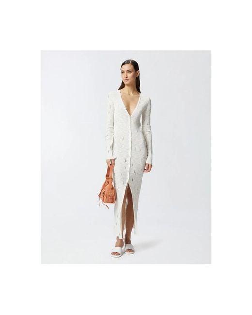 Pinko White Knitted Dresses