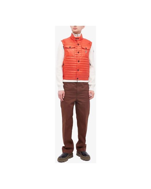 Moncler Red Waistcoats for men