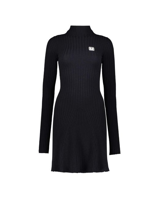 Palm Angels Black Knitted Dresses