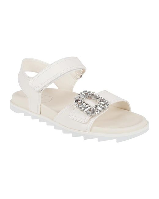 Roger Vivier White Flat Sandals