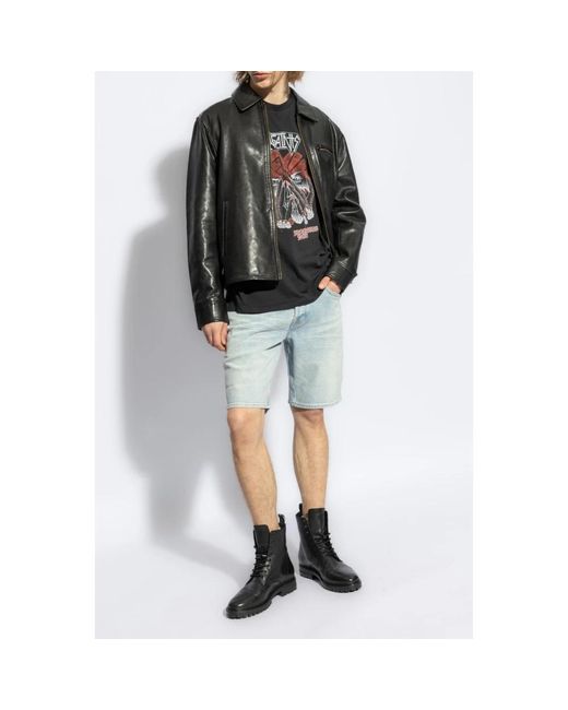 AllSaints Jassen ,Zwart ,Miller Leren Jas in het Black voor heren