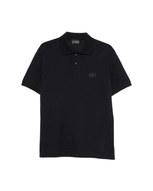 Emporio Armani Black Polo Shirts for men