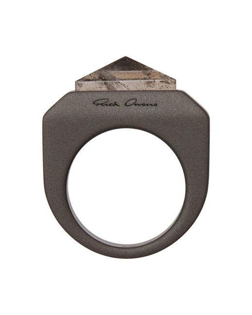 Rick Owens Gray Kristall pyramiden ring