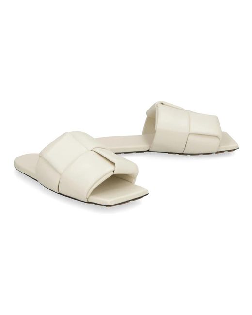 Bottega Veneta White Sliders