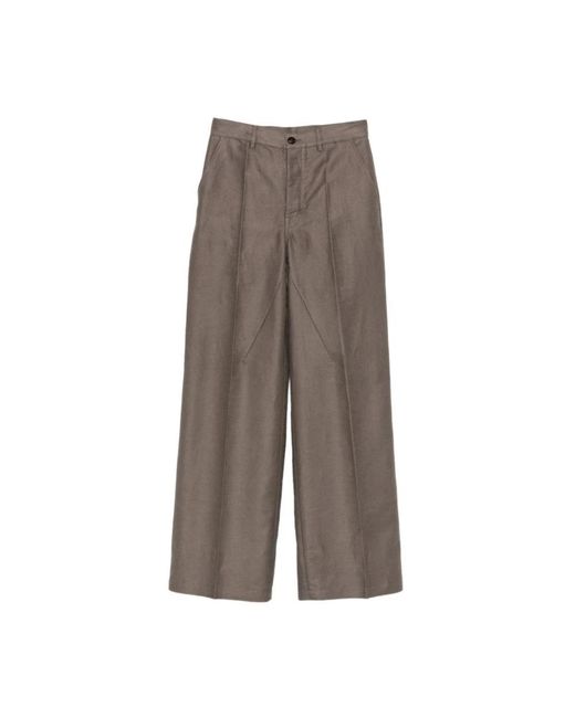 Rick Owens Brown Wide Trousers