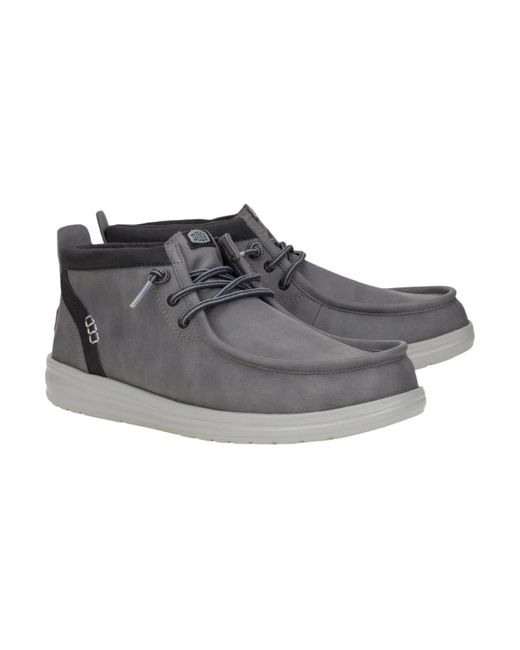 HeyDude Black Lace-Up Boots for men