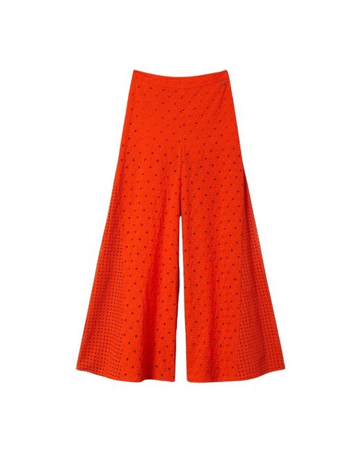 Twin Set Red Wide trousers