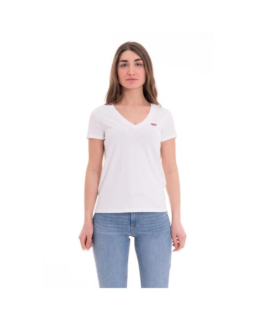 Levi's White Perfektes v-ausschnitt t-shirt levi's