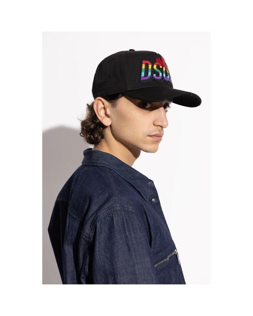 DSquared² Accessoires ,Zwart ,Katoen Baseball Cap in het Black voor heren