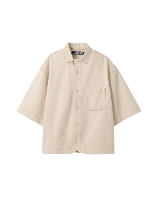 Jacquemus Natural Short Sleeve Shirts for men