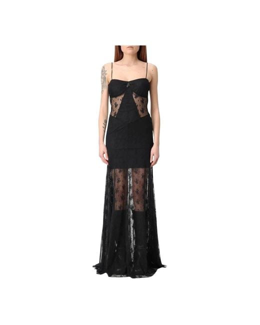 Aniye By Kleedjes ,Zwart ,Tule Zwarte Kant Maxi Jurk Sheer Overlay in het Black