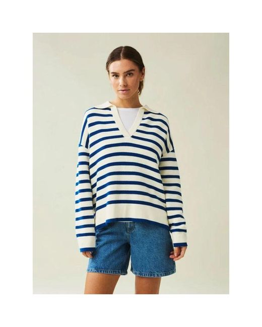 V-Neck Knitwear Lexington en coloris Blue