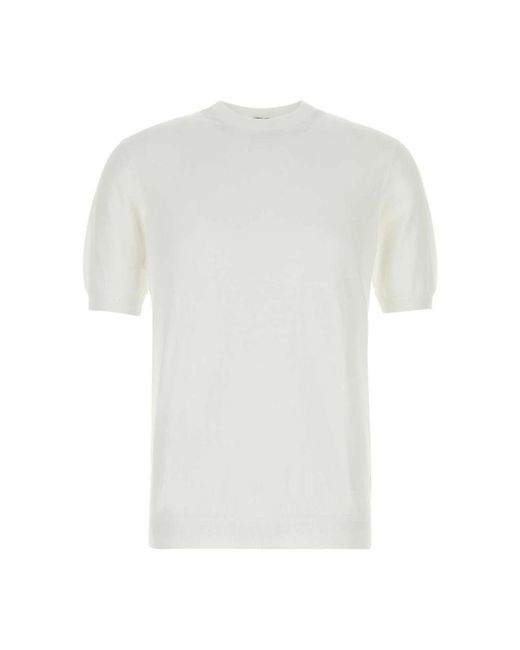 Fedeli Giza Cotton Sweater in het White voor heren