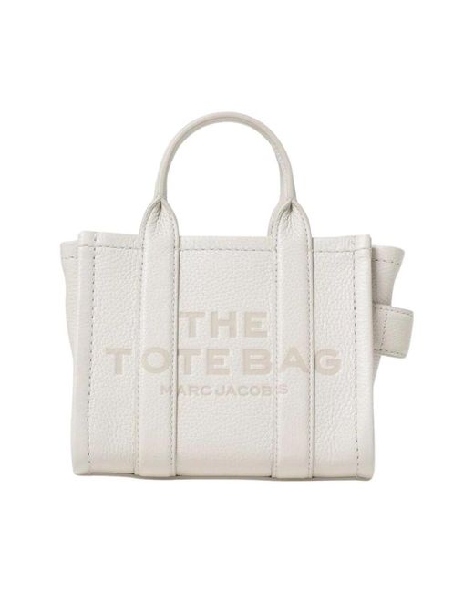 Marc Jacobs White Blaue Leder Mini Tote Handtasche