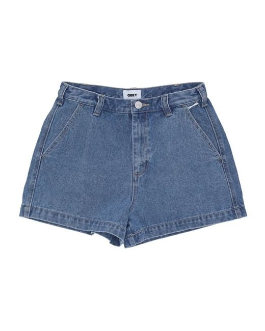 Obey Blue Denim Shorts