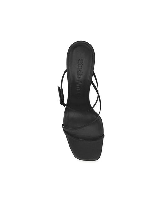 STUDIO AMELIA Black Heeled Mules