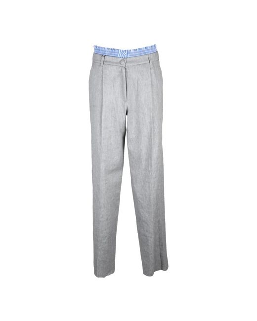 Marella Gray Straight Trousers