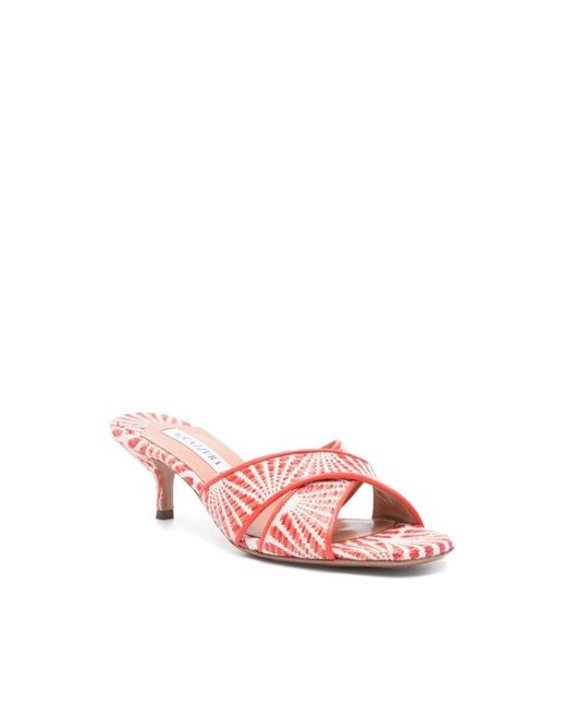 Aquazzura Pink Heeled Mules