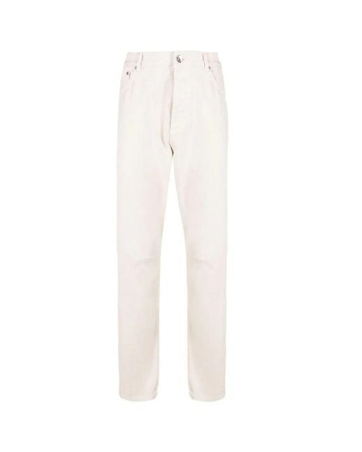 Brunello Cucinelli White Straight Jeans for men