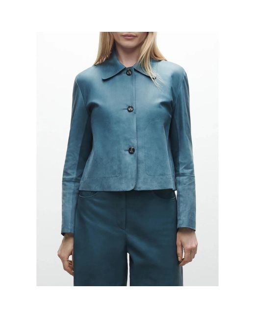 Arma Jassen ,Blauw ,Suède Blauwe Suède Knoopjas in het Blue