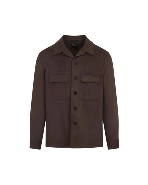 Zegna Brown Casual Shirts for men