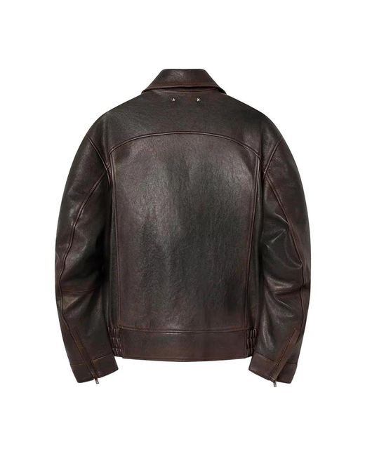 Golden Goose Deluxe Brand Black Leather Jackets for men