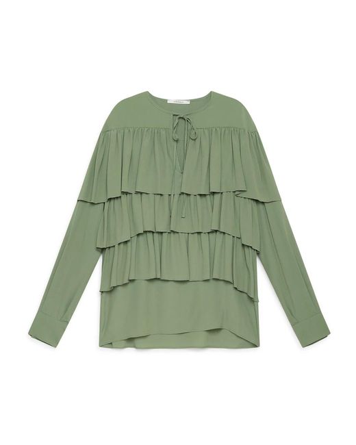 Maliparmi Overhemden ,Groen ,Fluid Crepe Shirt in het Green