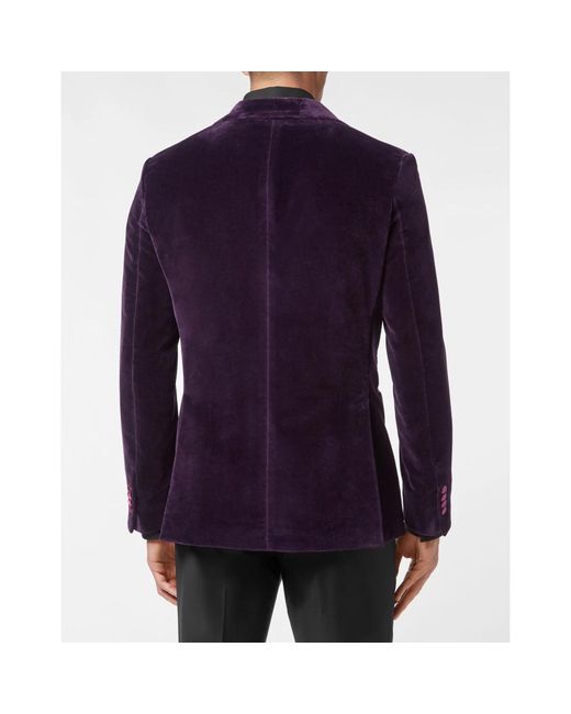 Philipp Plein Jassen ,Paars ,Polyester Lord Fit Blazer in het Purple voor heren