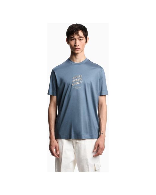 Emporio Armani Blue T-Shirts for men