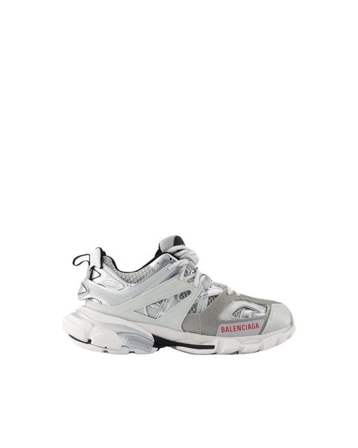 Balenciaga White Silberne track sneakers synthetische schuhe