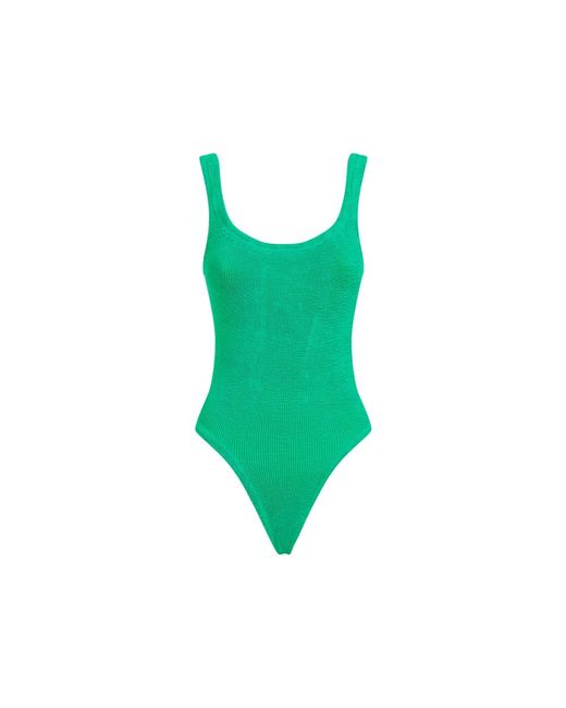 Squareneck swimsuit di Hunza G in Green