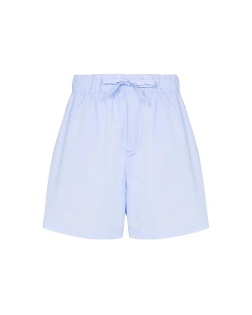Shorts blu in cotone con coulisse di Tekla in Blue da Uomo