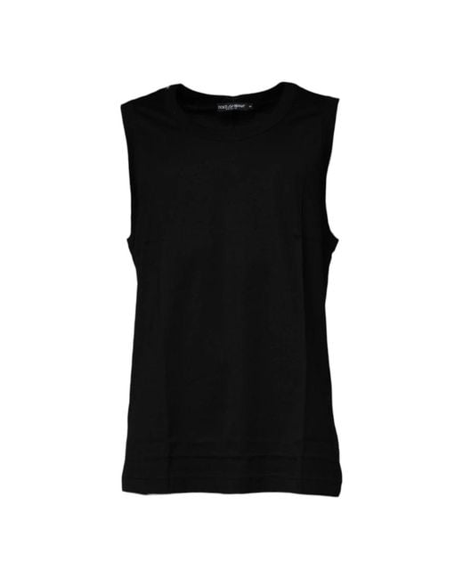 Dolce & Gabbana Black Sleeveless Tops for men