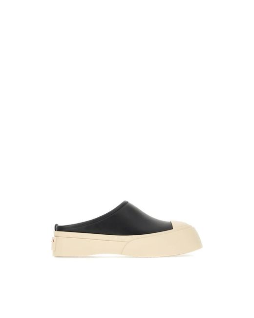 Marni Black Leder-Mules