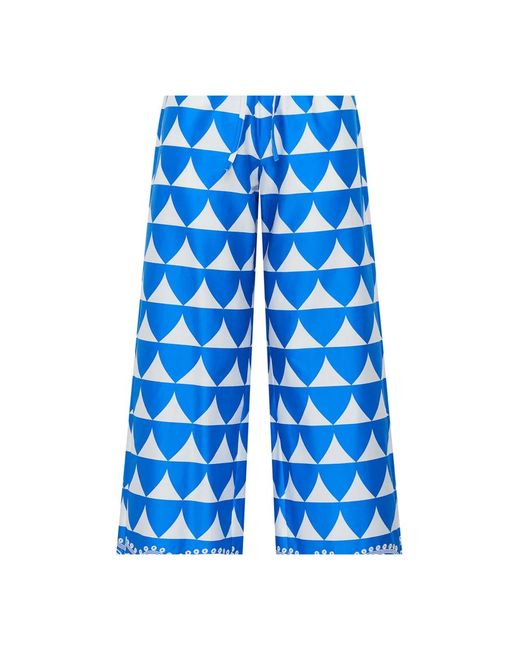 Maliparmi Optical Broderie Broek in het Blue