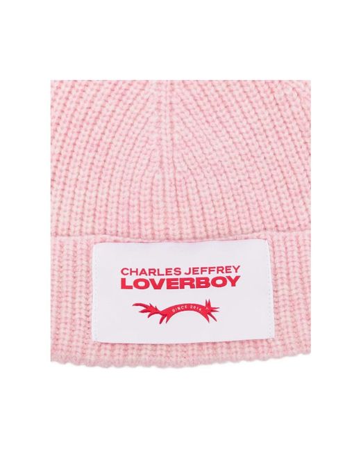 Loverboy by Charles Jeffrey Pink Beanies for men