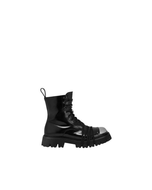 Moschino Black Lace-Up Boots