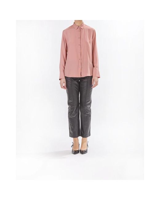 Paul Smith Overhemden ,Roze ,Zijde Blend Swirl Knoopshirt in het Pink