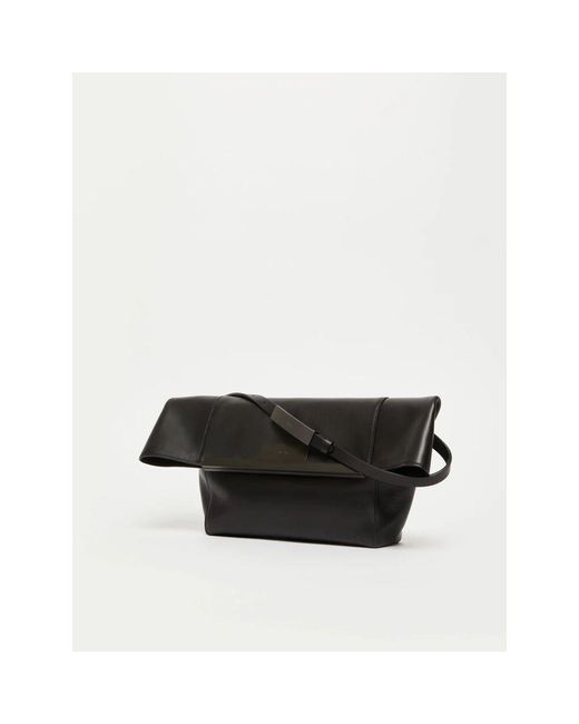 Max Mara Black Schwarze Kalbsleder Clutch Tasche