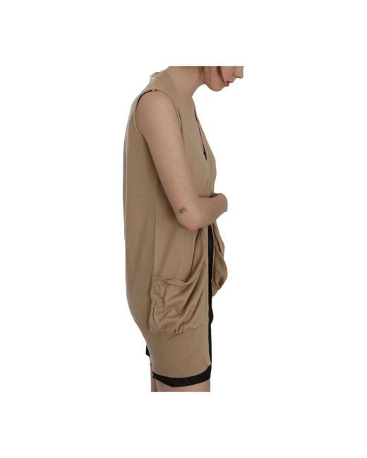 Pink Memories Truien & Vesten ,Bruin ,Katoen Bruine Gedrapeerde Gebreide Vest in het Brown
