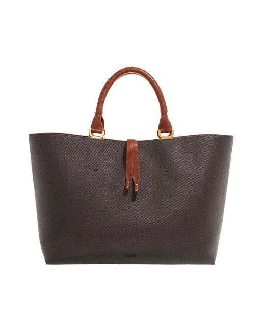 Chloé Brown Graue leder tote tasche shopper