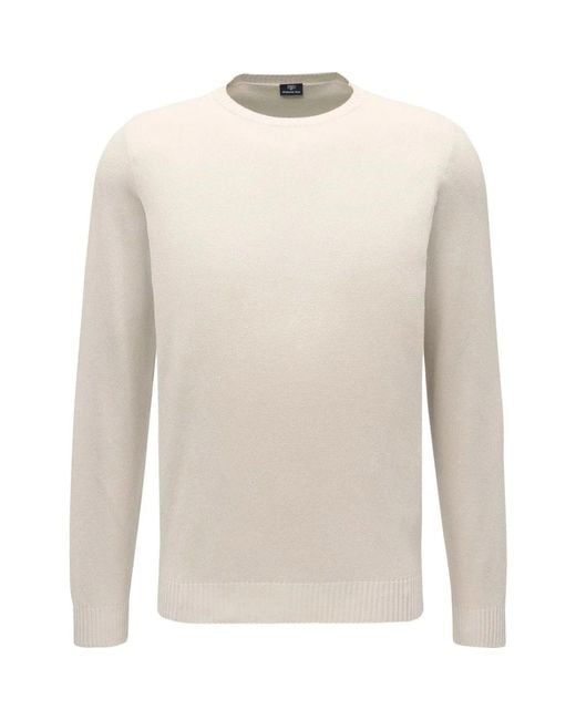 Fedeli White Round-Neck Knitwear for men